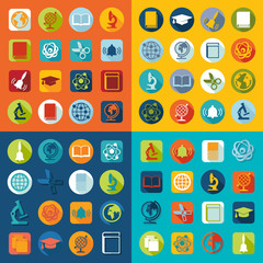 Set of education flat icons