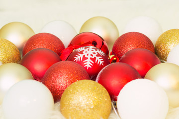 Christmas balls, toys on the Christmas tree