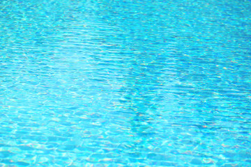 Blue water in swimming pool