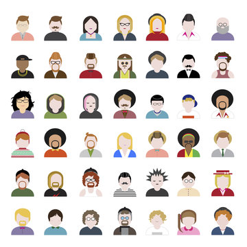 People Diversity Portrait Design Avatar Vector Concept