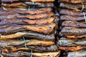 Close up dry fish in Thailand market