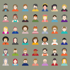 People Diversity Portrait Design Characters Avatar Vector