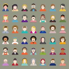 Diversity People Portrait Design Avatar Vector Concept