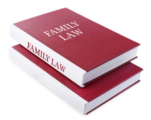 Family LAW books isolated on white