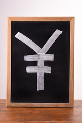 Obraz premium RMB icon written on blackboard