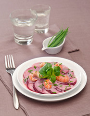 Beet Salad with Shrimp