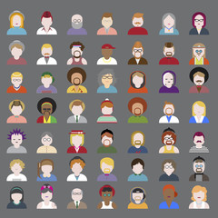 People Diversity Portrait Design Characters Avatar Vector