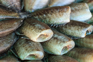Close up dry fish in Thailand market