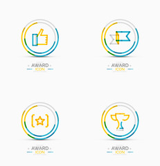 Award icon set, Logo collection