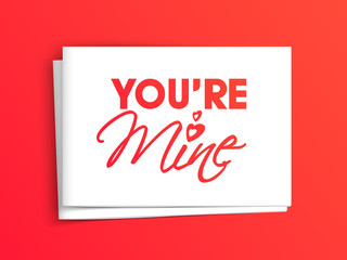 Greeting card design with envelope Valentines Day celebration.
