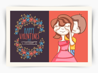 Beautiful greeting card design for Happy Valentines Day.