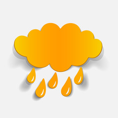 realistic design element: cloud, rain