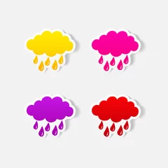 Schilderijen op glas realistic design element: cloud, rain © palau83