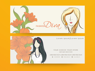 Fashion header or banner set.