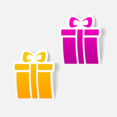 realistic design element: gift box