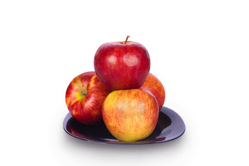 Four red apples