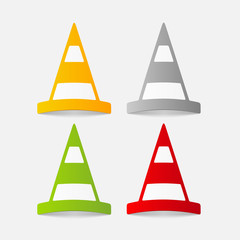 realistic design element: road cones