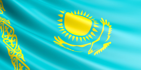 Fototapeta na wymiar Kazakhstan flag.