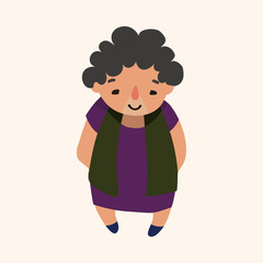 family grandmother character flat icon elements background,eps10