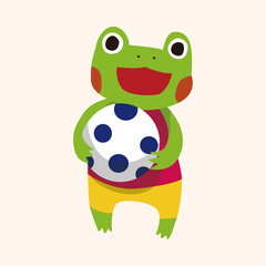 summer animal frog flat icon elements background,eps10