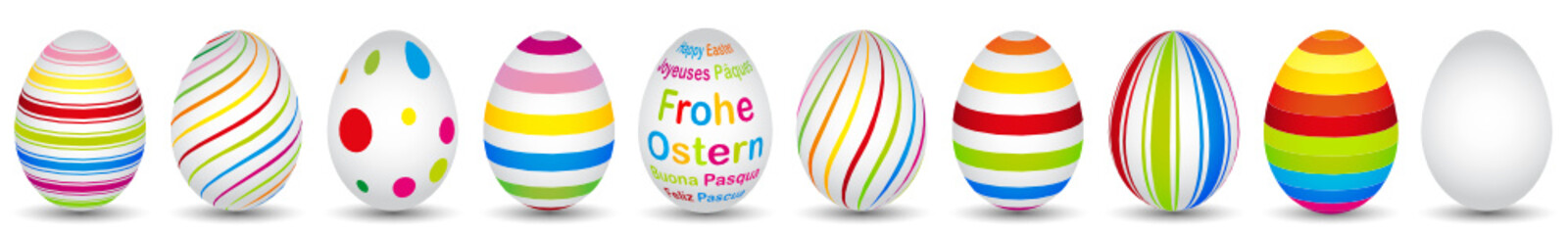 10 colourful easter eggs in modern design