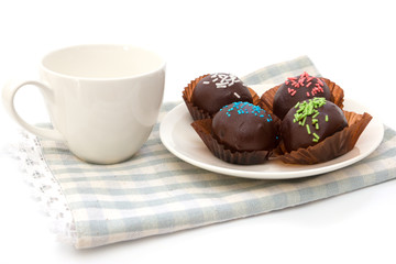 Chocolate balls with tea