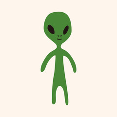 Space alien flat icon elements background,eps10