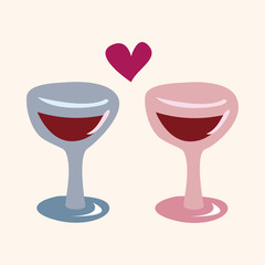 Valentine's day champagne flat icon elements background,eps10
