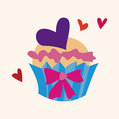 Valentine's Day cupcake flat icon elements background,eps10