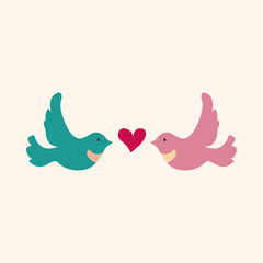 Valentine's Day lover bird flat icon elements background,eps10
