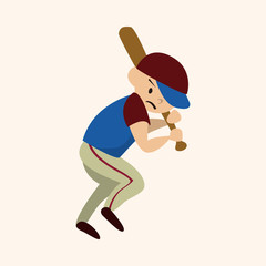 sport baseball athlete flat icon elements background,eps10