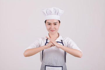 Happy smiling asian chinese woman chef