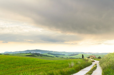 Fototapeta premium sunset Tuscany