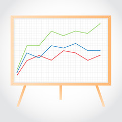 Obraz premium Wooden whiteboard. Vector Illustration