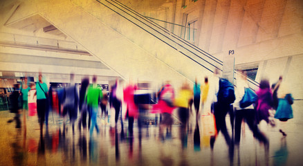 People Consumer Shopping Commuter Consumerism Crowded Concept - obrazy, fototapety, plakaty