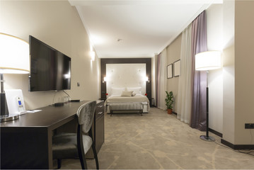 Interior of a hotel bedroom