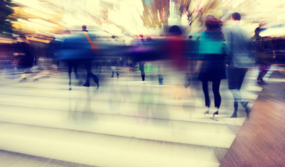 Obraz premium Business People Rush Hour Walking Commuting City Concept