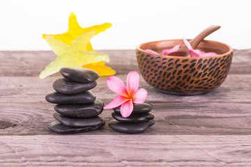 Spa with stones, flowers and starfish shaped soaps