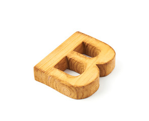 Capital block wooden letter isolated
