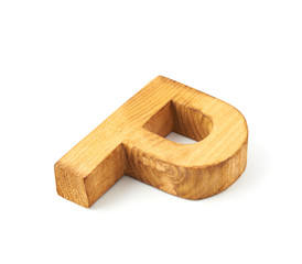 Capital block wooden letter isolated