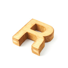 Capital block wooden letter isolated