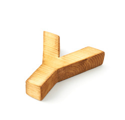 Capital block wooden letter isolated