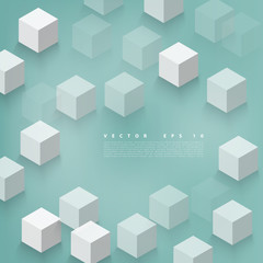 Obraz premium Vector Abstract geometric shape from gray cubes.