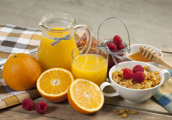 juice and cereal