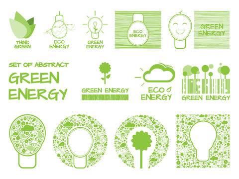 Set of Abstract Green Energy