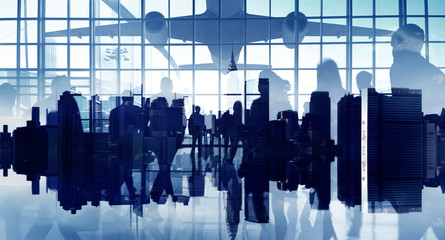 People Commuter Walking Rush Hour Traveling Concept