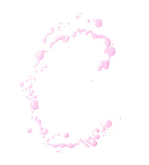 Letter made with the paint drops