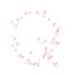 Letter made with the paint drops