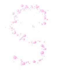 Letter made with the paint drops