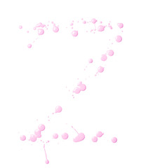 Letter made with the paint drops